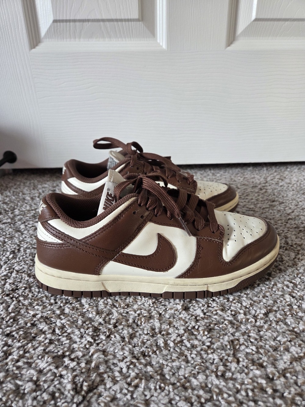 Nike Low-Top Sneakers in Brown and Cream with Dark Brown Swoosh